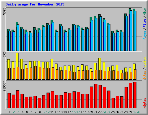 Daily usage for November 2013