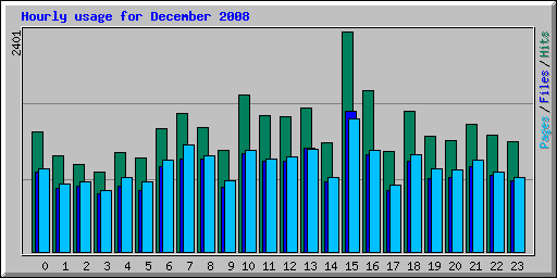 Hourly usage for December 2008