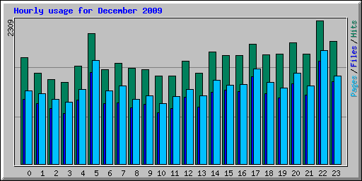 Hourly usage for December 2009