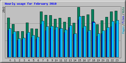 Hourly usage for February 2010