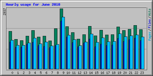 Hourly usage for June 2010