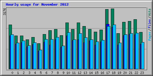 Hourly usage for November 2012