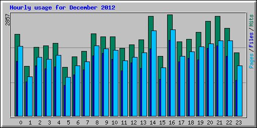 Hourly usage for December 2012