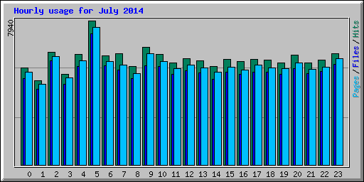 Hourly usage for July 2014