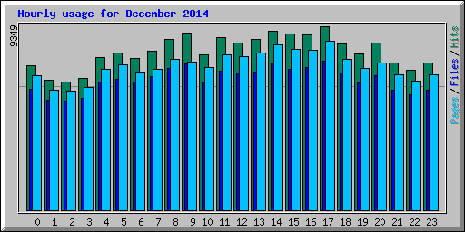 Hourly usage for December 2014