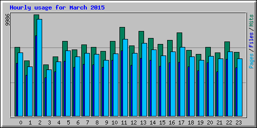 Hourly usage for March 2015