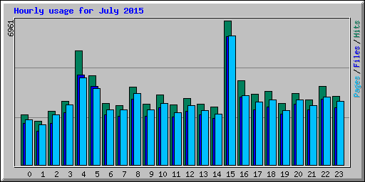 Hourly usage for July 2015