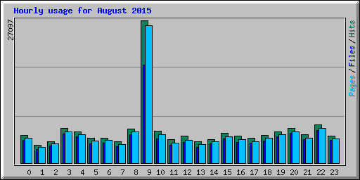 Hourly usage for August 2015