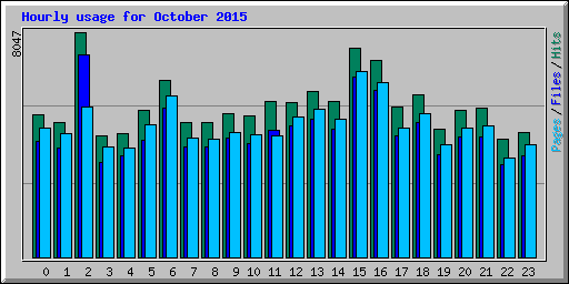 Hourly usage for October 2015