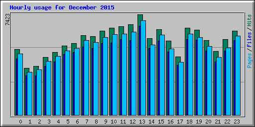 Hourly usage for December 2015